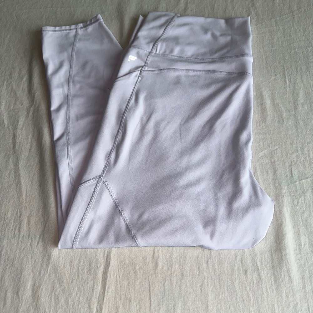Fabletics PureLuxe High Waisted Pocket Leggings Lavender Yoga Workout XL Read